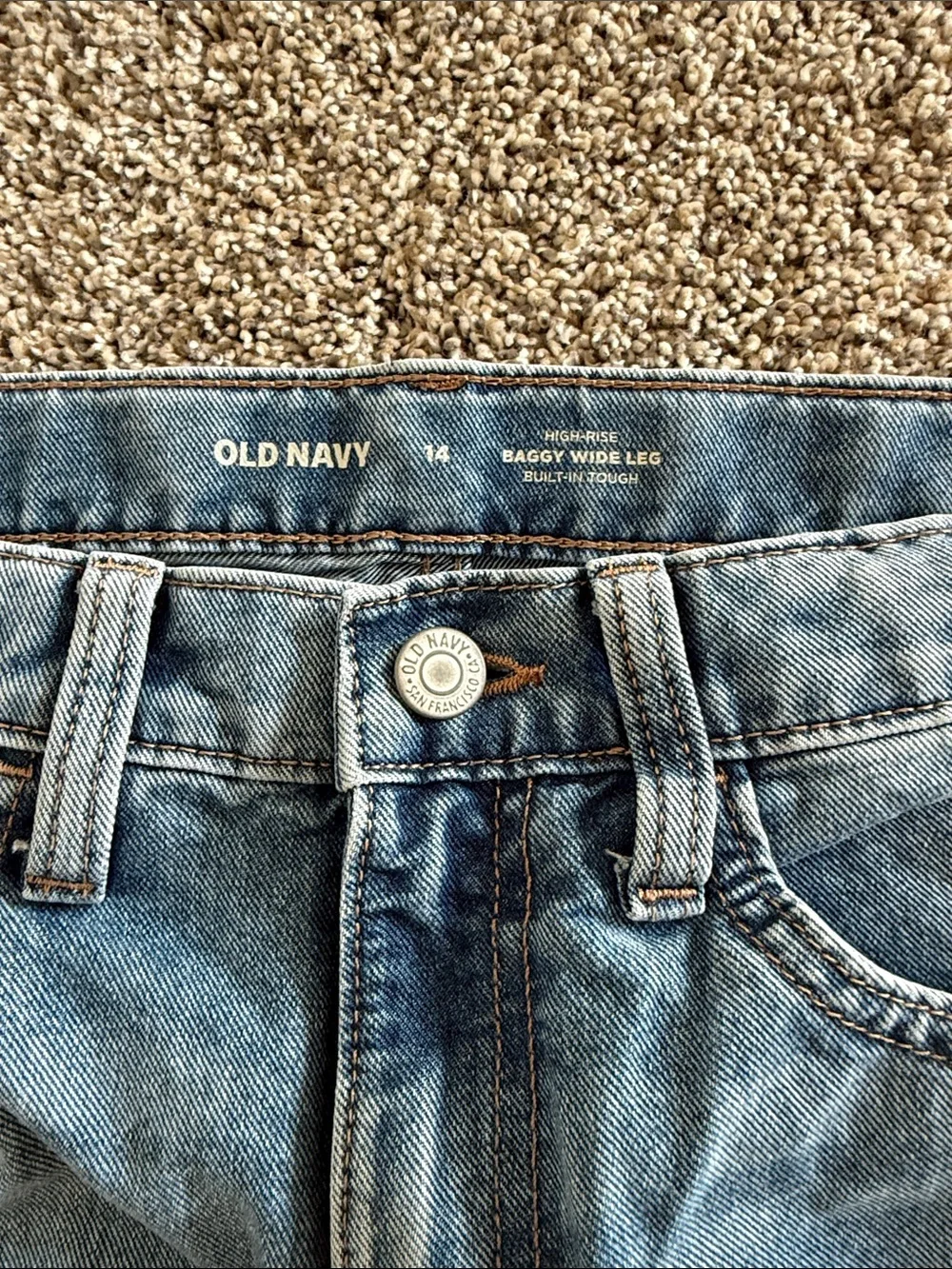 Old Navy Girls Light Blue Wide-Leg Denim Jeans